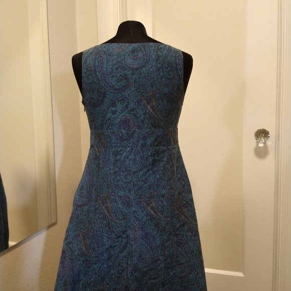 Land's End Dress in Teal Paisley - Picture 5 of 8